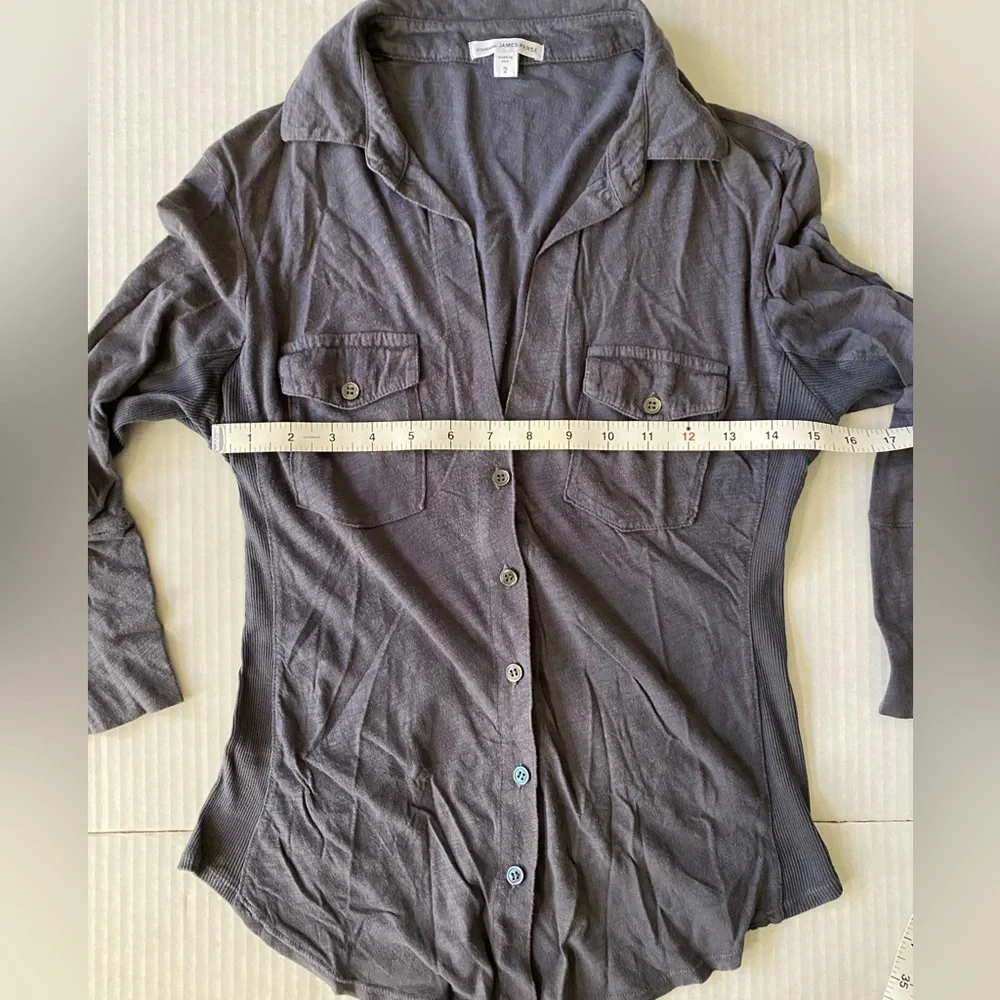 Standard James Perse navy blue sheer slub side Size 2 - Picture 5 of 14